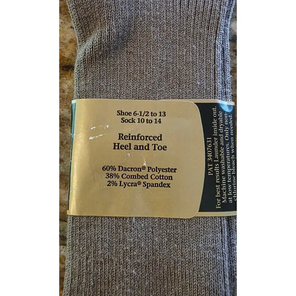 Vintage Gold Toe Men's Beige Dress Socks Shoe‎ Size 10-13 USA Slightly Imperfect